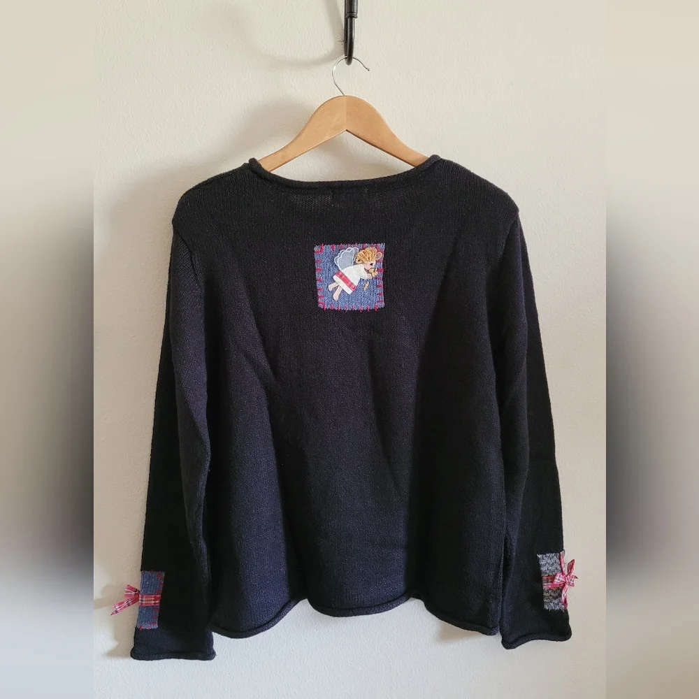 Vtg Northern Isles Ramie Blend Rolled Hem Pullover Christmas Sweater, Women's XL - Picture 6 of 12